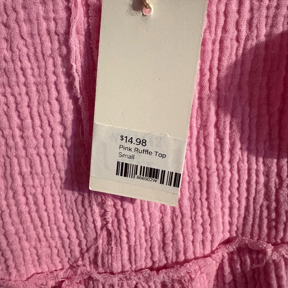 Pink Ruffle Tank Top Essential - Picture 3 of 3